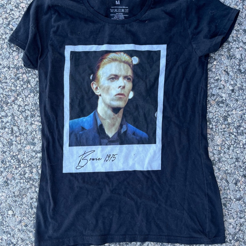 BOWIE BLACK T SHIRT, gull face, absolute cult brand sz medium